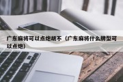广东麻将可以点炮胡不（广东麻将什么牌型可以点炮）